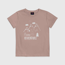 Футболка хлопковая детская Маленькое путешествие, цвет: пыльно-розовый