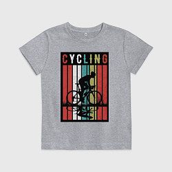 Футболка хлопковая детская Велосипедный спорт, цвет: меланж