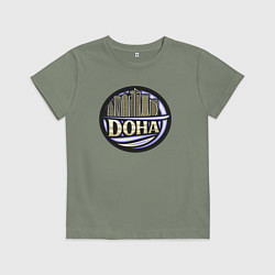 Футболка хлопковая детская Катар - Доха, цвет: авокадо