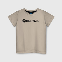 Футболка хлопковая детская Deadlock white logo, цвет: миндальный