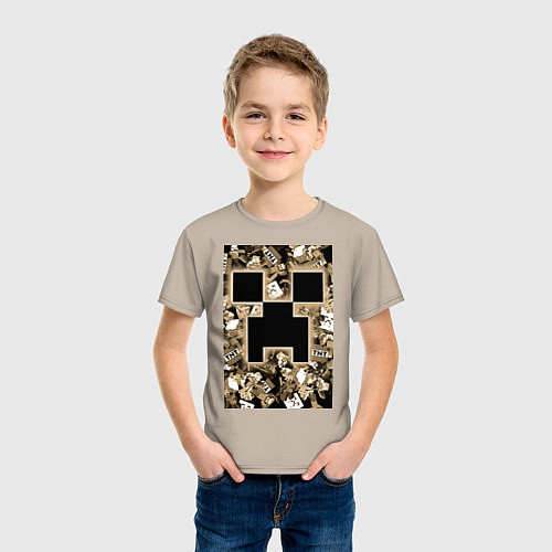 Детская футболка Герои Minecraft / Миндальный – фото 3