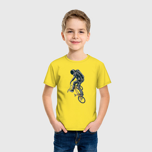 Детская футболка BMX космонавт / Желтый – фото 3