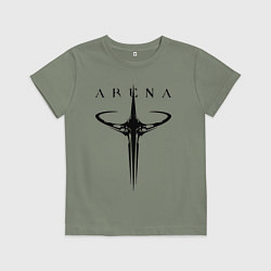 Футболка хлопковая детская Quake arena logo, цвет: авокадо