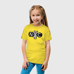 Футболка хлопковая детская New York peace, цвет: желтый — фото 2
