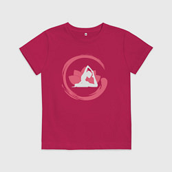 Футболка хлопковая детская Йога и лотос, цвет: маджента