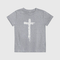 Футболка хлопковая детская Стильный крест, цвет: меланж