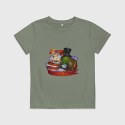 Футболка хлопковая детская Мудрость и Печаль - Сэр Троглодит, цвет: авокадо