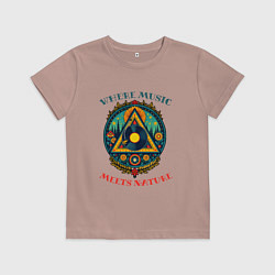 Футболка хлопковая детская Музыка в каждой травинке, цвет: пыльно-розовый