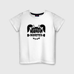 Футболка хлопковая детская Little monster - girl - пара, цвет: белый