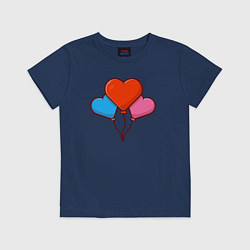 Футболка хлопковая детская Шарики любви, цвет: тёмно-синий