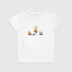 Футболка хлопковая детская Кукурузный трюк, цвет: белый