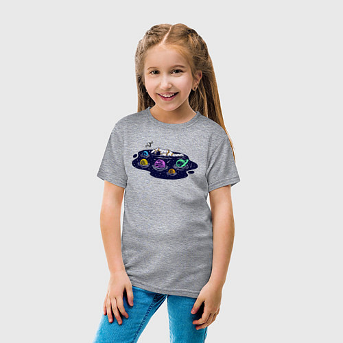 Детская футболка Космическое плавание / Меланж – фото 4