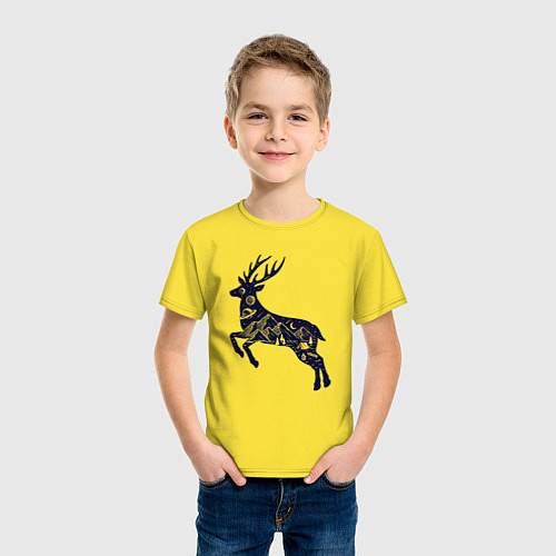 Детская футболка Космический олень / Желтый – фото 3