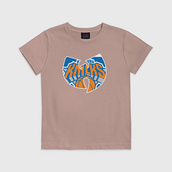 Футболка хлопковая детская Wu-tang knicks, цвет: пыльно-розовый