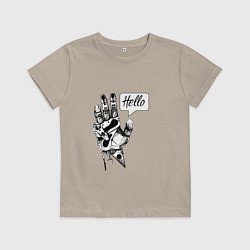 Футболка хлопковая детская Механическая рука, цвет: миндальный