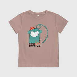 Футболка хлопковая детская Мечтай по-крупному малыш, цвет: пыльно-розовый