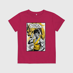 Футболка хлопковая детская Выход дракона - Брюс Ли, цвет: маджента