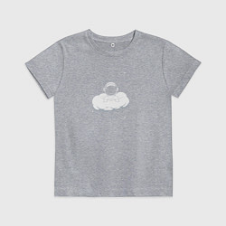 Футболка хлопковая детская Космонавт в облаках, цвет: меланж