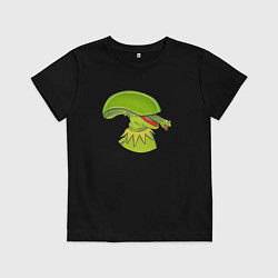 Футболка хлопковая детская Кермит - Чужой, цвет: черный