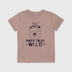 Футболка хлопковая детская Wild bear, цвет: пыльно-розовый