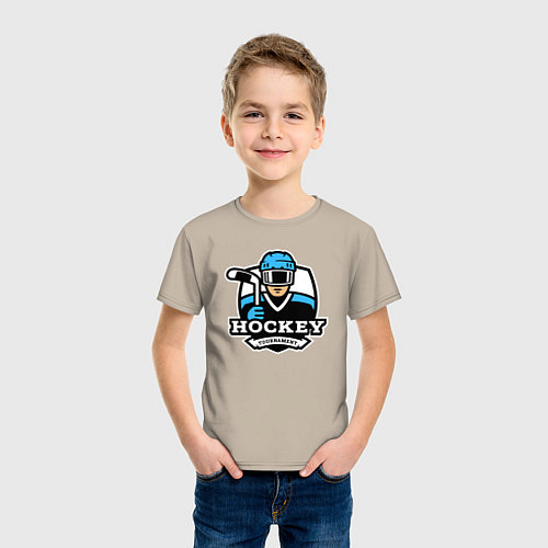 Детская футболка Турнир по хоккею / Миндальный – фото 3