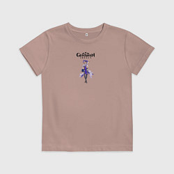 Футболка хлопковая детская Genshin impact driver on, цвет: пыльно-розовый