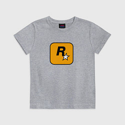 Футболка хлопковая детская Rockstar logo, цвет: меланж