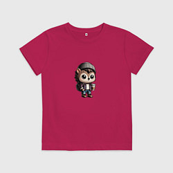 Футболка хлопковая детская Ежик-хипстер, цвет: маджента