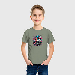 Футболка хлопковая детская Уличная художница, цвет: авокадо — фото 2