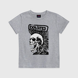 Футболка хлопковая детская The exploited skull, цвет: меланж