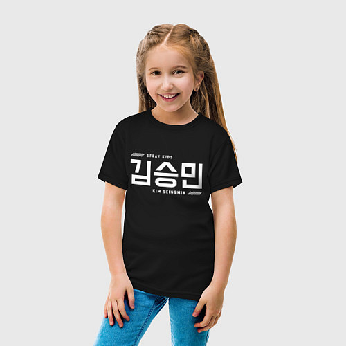 Детская футболка Ким Сынмин stray kids / Черный – фото 4