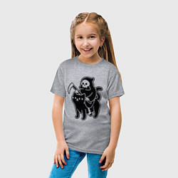 Футболка хлопковая детская Жнец и его кот, цвет: меланж — фото 2