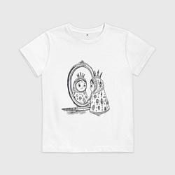 Футболка хлопковая детская Принцесса в раздумьях, цвет: белый