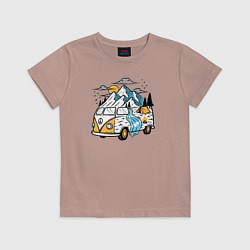 Футболка хлопковая детская Volkswagen camper, цвет: пыльно-розовый