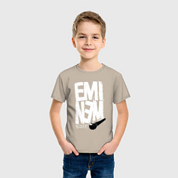 Футболка хлопковая детская Eminem - microphone, цвет: миндальный — фото 2