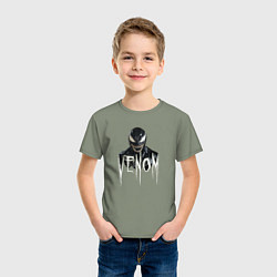 Футболка хлопковая детская Симбиот Веном, цвет: авокадо — фото 2