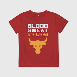 Футболка хлопковая детская Blood sweet respect logo, цвет: красный