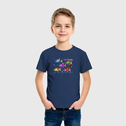 Футболка хлопковая детская NewJeans album Get Up Minji Hanni Danielle Haerin, цвет: тёмно-синий — фото 2