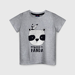 Футболка хлопковая детская Wild panda, цвет: меланж