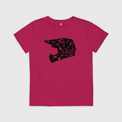 Футболка хлопковая детская Космический кемпер, цвет: маджента