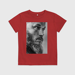 Футболка хлопковая детская Рагнар: воин севера, цвет: красный