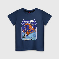 Футболка хлопковая детская Metallica - hockey, цвет: тёмно-синий