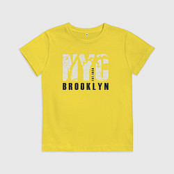 Футболка хлопковая детская NYC - Brooklyn, цвет: желтый
