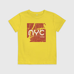 Футболка хлопковая детская Нью-Йорк зависимость, цвет: желтый