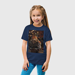 Футболка хлопковая детская Тыква мистика, цвет: тёмно-синий — фото 2