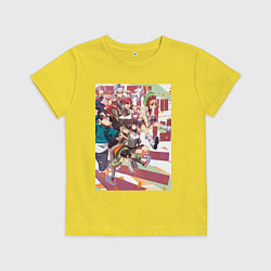 Футболка хлопковая детская Дандадан: Момо Аясэ, цвет: желтый