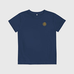 Футболка хлопковая детская Мы русские с нами Бог малый КЦК желтый, цвет: тёмно-синий