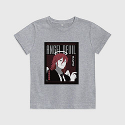 Футболка хлопковая детская Человек-бензопила Angel Devil, цвет: меланж