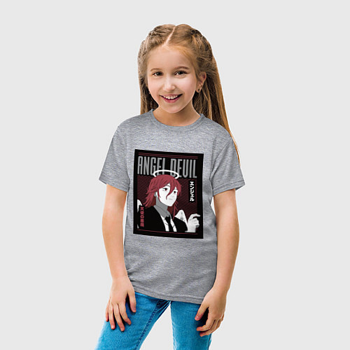 Детская футболка Человек-бензопила Angel Devil / Меланж – фото 4