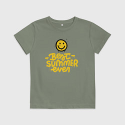 Футболка хлопковая детская Лучшее лето на свете, цвет: авокадо